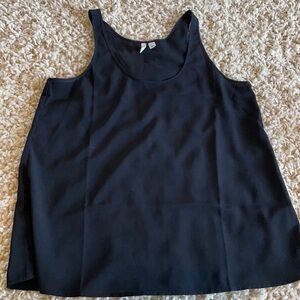 Frenchie Nordstrom Black Lightweight Scoop Neck Flowy Racerback Tank Top Small